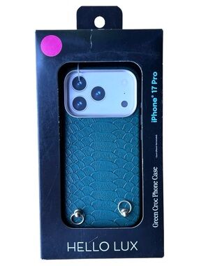 Hello Lux iPhone 17 Pro Green Croc Phone Case New